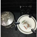 ED TWO VINTAGE KITCHENALIA A N ASHTRAY AND A SUGAR CONTAINER