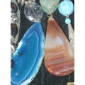 A BULK COLLECTION OF SILVERPLATED AND STAINLESS STEEL, MURANO GLASS, AND OTHER SEMI PRECIOUS GEM ST