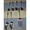 A COLLECTION OF ENGLISH EPNS CUTLERY SOLD AS IS