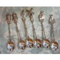 A SET OF DELF TYPE DUTCH COLLECTORS TEASPOONS EPNS SOLD AS IS
