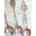 A SET OF DELF TYPE DUTCH COLLECTORS TEASPOONS EPNS SOLD AS IS
