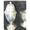 A ANTIQUE COLLECTORS SALT AND PEPPER DISPENSERS SET IN ITS ORIGINAL CASE SOD AS IS