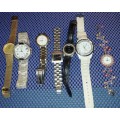 A COLLECTION OF COSTUME WOMANS WRIST WATCHES SOLD AS IS NOT TESTED