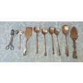 A MIXED VINTAGE COLLECTION OF ENGLISH SILVER PLATED CUTLERY SOLD AS IS