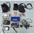A BULK JOBLOT DIGITAL AND VINTAGE CAMERAS SOLD AS IS NO CHARGERS