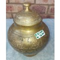 A VINTAGE BRASS GINGER JAR IN GREAT CONDITION SOLD AS IS