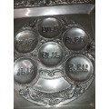 A PASSOVER SEDAR SQUARE PLATE FOR KOSHER FOOD JUDAICA SOLD AS IS