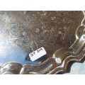 AN EDWARDIAN ART DECOR SILVER PLATED , MADE IN ENGLAND SERVING TRAY