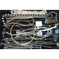 A vintage collection of quality costume necklaces pearls, crystal, gold plated and silver plated