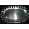 AN OVAL 52 X32 CENTIMETER ALUMINUM ALLOY CAROL BOYES STYLE SERVING TRAY