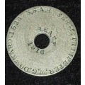 RARE BRITISH ANTIQUE TEN-CENT COIN WITH A SOLDIER`S DETAILS ON THE REVERSE AND A SOUTH AFRICAN HALF