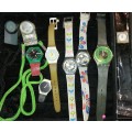 A COLLECTION OF VINTAGE SWATCH AND OTHER BRANDED WATCHES