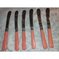 A  SET OF 6 EPNS BUTTER KNIVES SOLD AS IS
