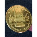 GOLDEN JUBILEE ELIZABETH II,1952-2002 GOLDPLATED COIN, ST GEORGES CHAPEL WINDSOR CASTLE