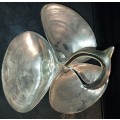A VINTAGE SILVER PLATED SHIP PROPELLER-SHAPED SERVING BASKET TRAY