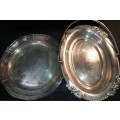 TWO VINTAGE EPNS  SERVING TRAYS SOLD AS IS