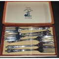 SET OF 6 PASTRY FORKS EPNS MADE IN SHEFFIELD ENGLAND  SOLD AS IS