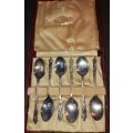 AN ANTIQUE SILVER PLATE EPNS FINEST FINISH MADE IN ENGLAND SET OF 6 TEASPOON