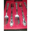 ANTIQUE MANSON HOUSE COMMUNITY PLATE SET OF 6 PASTRY FORKS