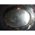 TWO VINTAGE VICTORIAN STYLE SILVER PLATED CANOP`ES TRAYS SOLD AS IS