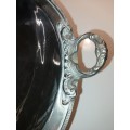 A VICTORIAN-STYLE SERVING TRAY SILVER PLATED