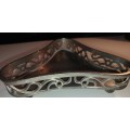 A SILVER PLATED ART DECOR SERVING TRAY