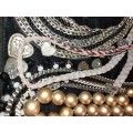 A JOB LOT VINTAGE COSTUME NECKLACES SOLD AS IS