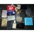 A VINTAGE JOB LOT CARD HOLDERS AND MIXED ITEMS SOLD AS IS