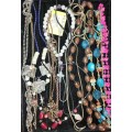 A VINTAGE COLLECTION COSTUME NECKLACES SOLD AS IS