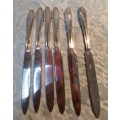 A COLLECTION OF STARTER KNIVES SILVER PLATED EPNS SOLD AS IS