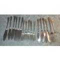 A VINTAGE COLLECTION FISH KNIVES AND FORKS SOLD AS IS
