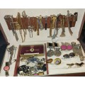 A vintage and antique collection of tie pins,clips and cufflinks sold as is