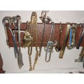 A vintage and antique collection of tie pins,clips and cufflinks sold as is