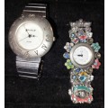 TWO VINTAGE WOMANS QUARTZ COSTUME WATCHES SOLD AS IS NOT TESTED