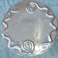 AN ART DECOR ORNATE SI COMO PEWTER-MADE IN MEXICO CAKE STAND