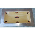 AN ART DECOR ALUMINUM ALLOY MADE IN INDIA HANDCRAFTED WITH AN ENAMEL PATTERNED INNER RECTANGULAR SE