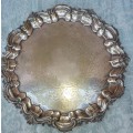 AN ANTIQUE VICTORIAN SERVING TRAY EPNS MADE IN ENGLAND SOLD AS IS