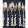 A complete 24kt gold plated entire set of EETRITE desert teaspoons and forks