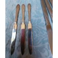 A VINTAGE JOB LOT CUTLERY KNIVES SOLD AS IS