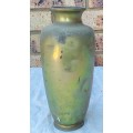 A VINTAGE BRASS VASE NEEDS SOME ATTENTION SOLD AS IS