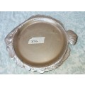 A STEEL ROUND FISH SERVING TRAY