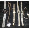 A collection of women`s dress , costume watches