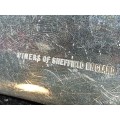A VINTAGE SOUP LADLE 29CM BY VINERS OF SHEFFIELD