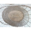 TWO VINTAGE STAINLESS STEEL WIRE MESH FRUIT BASKETS