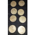 A COLLECTION OF 8 SOUTH AFRICAN 1 CENT COINS