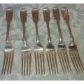 AN ANTIQUE SET OF 6 BENGAL SILVER FORKS