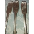AN ANTIQUE SET OF 6 BENGAL SILVER FORKS