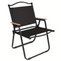 Folding Portable Luxury Camp Chair with Handle & Wooden Armrests