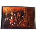 STUNNING COPPER RELIEF OF TRIBAL FAMILY LIFE