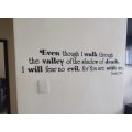 Bible Verse Wall Sticker - Psalm 23 verse 4